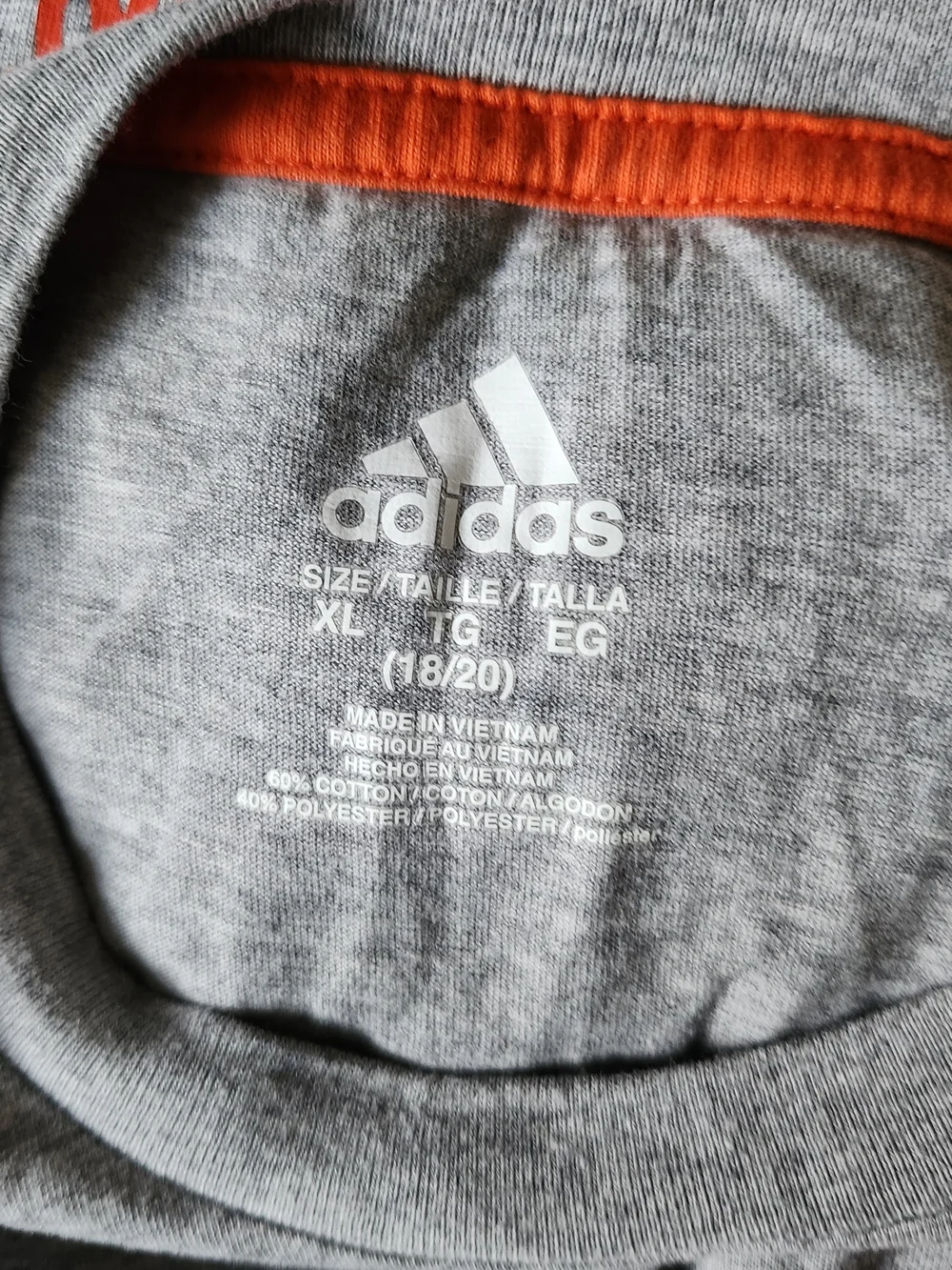 Adidas Kid's Gray Graphic Basketball T-Shirt - Orange Print